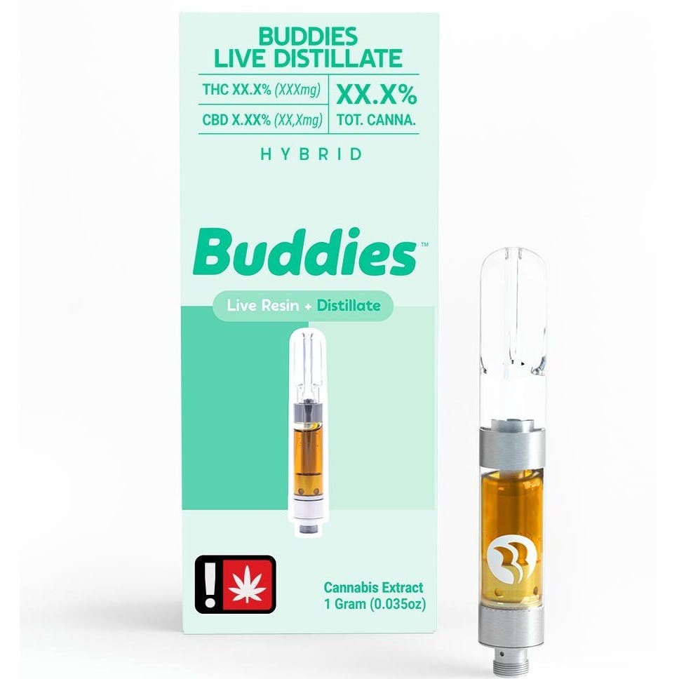 Buddies 1g Purple Punch Live+Distillate Cart